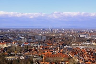 Blick vom Turmberg in Durlach auf Karlsruhe